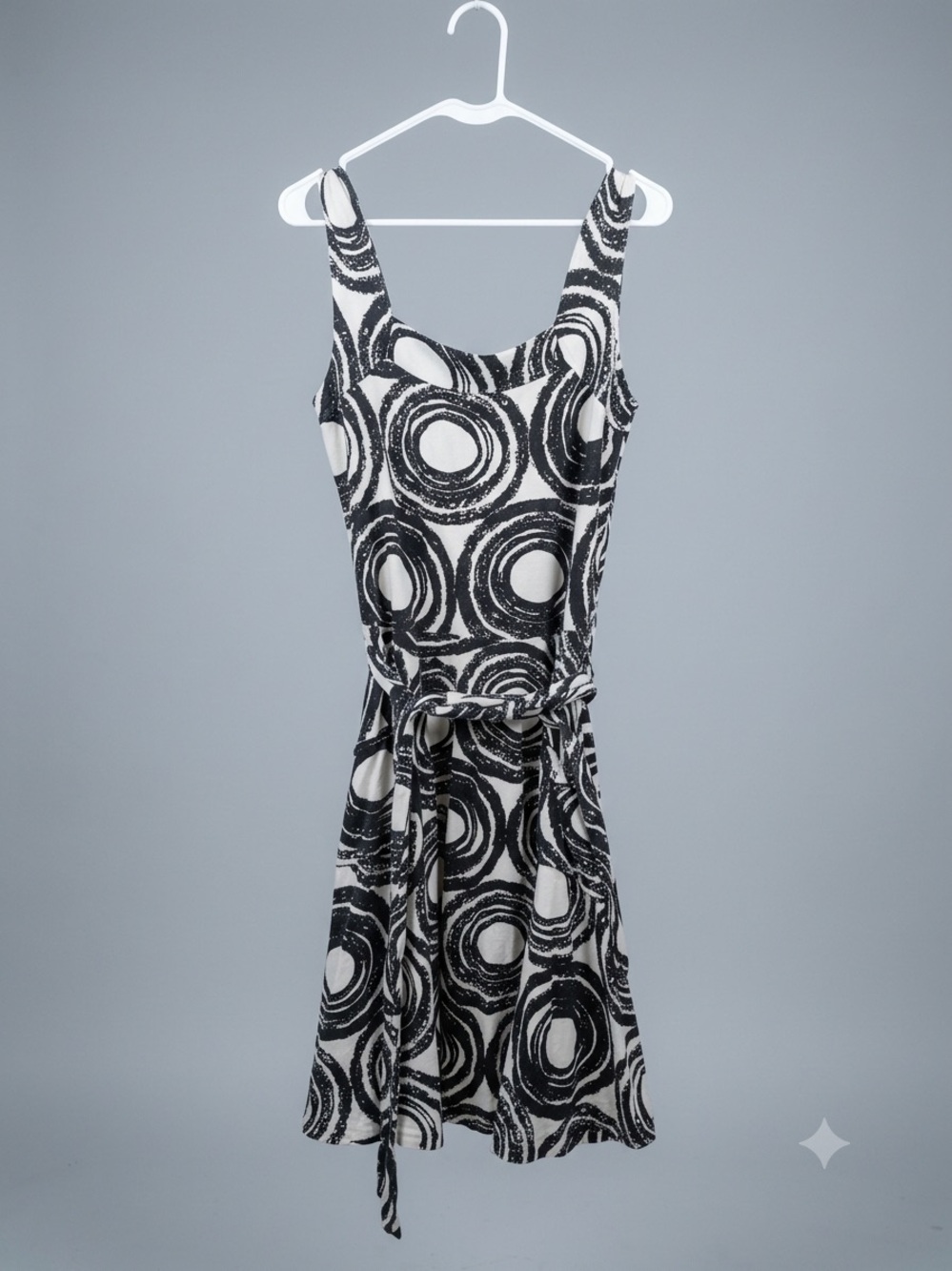 Effie's Heart Black & White Circle-Print Sleeveless Midi Dress